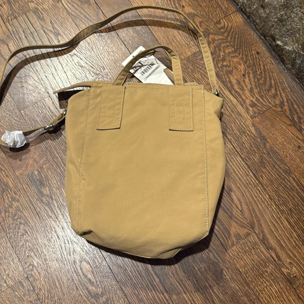 Zara Tote Bag Beige/ Tan satchel with crossbody strap NWT - Picture 4 of 7